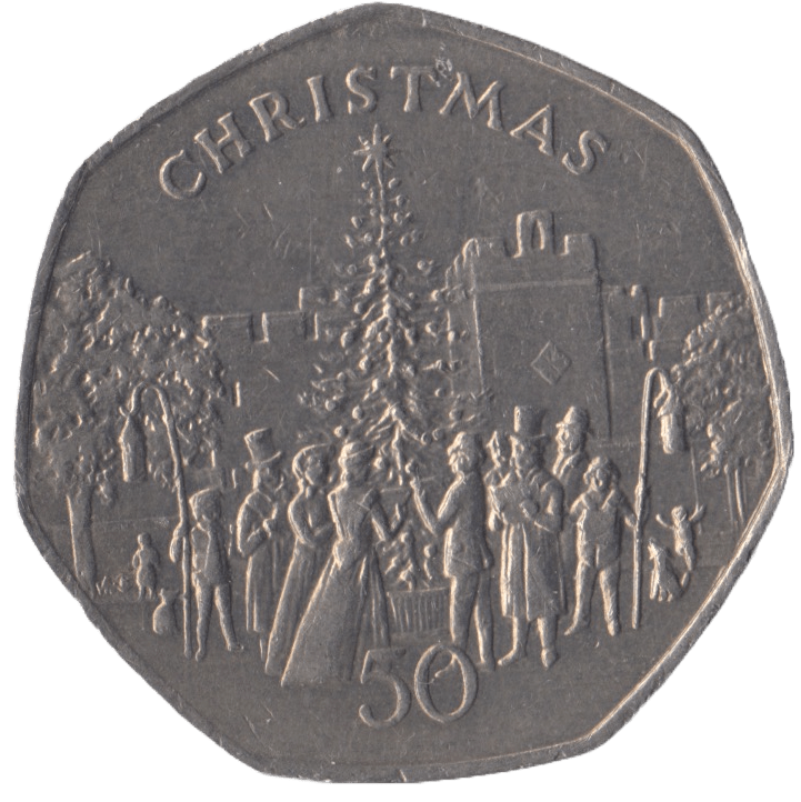 1982 CHRISTMAS 50P CHRISTMAS TREE ISLE OF MAN - 50P CHRISTMAS COINS - Cambridgeshire Coins
