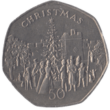 1982 CHRISTMAS 50P CHRISTMAS TREE ISLE OF MAN - 50P CHRISTMAS COINS - Cambridgeshire Coins