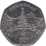 1982 CHRISTMAS 50P CHRISTMAS TREE ISLE OF MAN - 50P CHRISTMAS - Cambridgeshire Coins