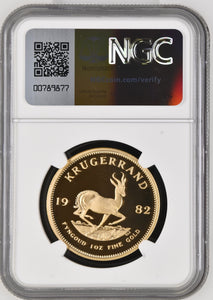 1982 GOLD PROOF KRUGERRAND NGC 67 ULTRA CAMEO - NGC CERTIFIED COINS - Cambridgeshire Coins