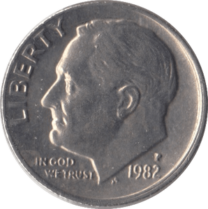 1982 ONE DIME USA PHILADELPHIA MINT - SILVER WORLD COINS - Cambridgeshire Coins