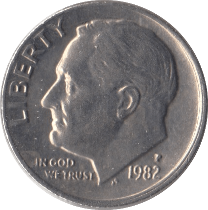 1982 ONE DIME USA PHILADELPHIA MINT - SILVER WORLD COINS - Cambridgeshire Coins