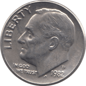 1982 ONE DIME USA - SILVER WORLD COINS - Cambridgeshire Coins