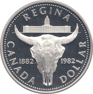 1982 SILVER PROOF CANADA COMMEMORATIVE DOLLAR - SILVER WORLD COINS - Cambridgeshire Coins