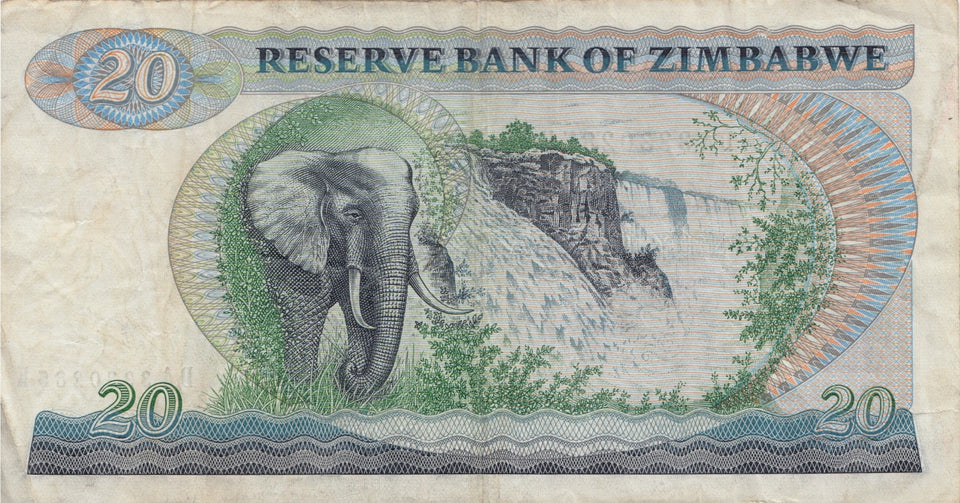 1983 20 DOLLARS BANKNOTE ZIMBABWE REF 1034 - World Banknotes - Cambridgeshire Coins