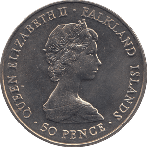 1983 FALKLAND ISLAND 50p (UNC) - MEDALLIONS - Cambridgeshire Coins
