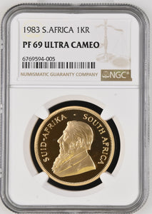 1983 GOLD PROOF KRUGERRAND NGC 69 ULTRA CAMEO - NGC CERTIFIED COINS - Cambridgeshire Coins
