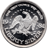 1984 A-MARK TROY OUNCE SILVER LIFE LIBERTY HAPPINESS USA REF 2 - SILVER WORLD COINS - Cambridgeshire Coins