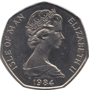 1984 CHRISTMAS 50P STEAM LOCOMOTIVE ISLE OF MAN - 50P CHRISTMAS - Cambridgeshire Coins