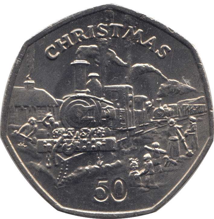 1984 CHRISTMAS 50P STEAM LOCOMOTIVE ISLE OF MAN - 50P CHRISTMAS - Cambridgeshire Coins