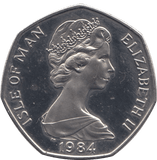 1984 CHRISTMAS PROOF 50P STEAM LOCOMOTIVE ISLE OF MAN - 50P CHRISTMAS - Cambridgeshire Coins