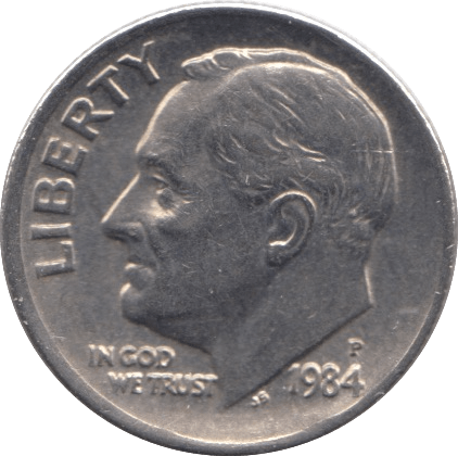 1984 ONE DIME USA PHILADELPHIA MINT - SILVER WORLD COINS - Cambridgeshire Coins