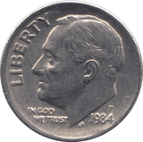 1984 ONE DIME USA PHILADELPHIA MINT - SILVER WORLD COINS - Cambridgeshire Coins