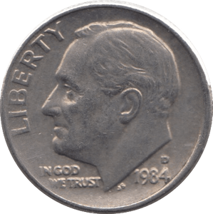 1984 ONE DIME USA - SILVER WORLD COINS - Cambridgeshire Coins