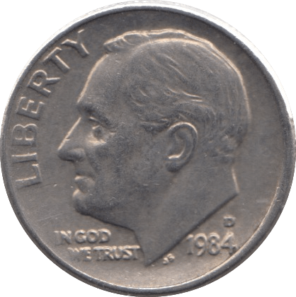 1984 ONE DIME USA - SILVER WORLD COINS - Cambridgeshire Coins