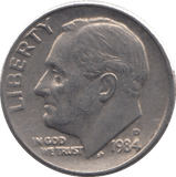 1984 ONE DIME USA - SILVER WORLD COINS - Cambridgeshire Coins