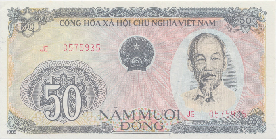 1985 50 DONG BANKNOTE NORTH VIETNAM REF 1019 - World Banknotes - Cambridgeshire Coins