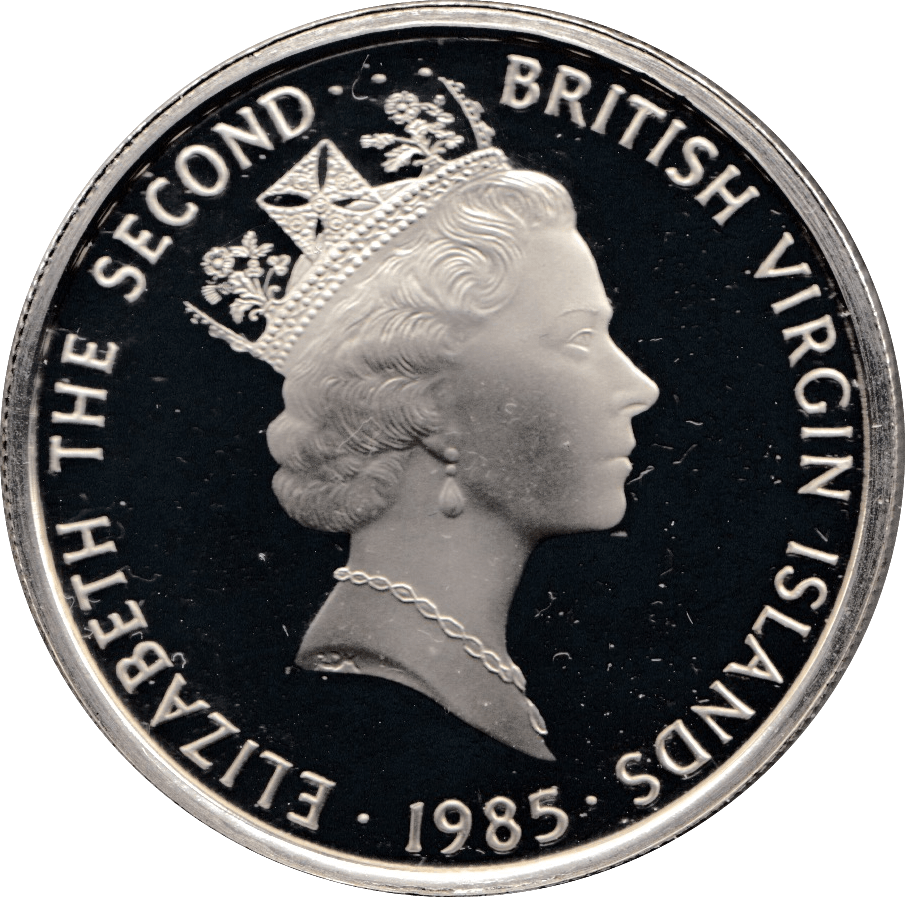 1985 BRITISH VIRGIN ISLANDS .925 SILVER COIN BU - SILVER WORLD COINS - Cambridgeshire Coins