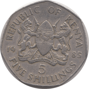 1985 FIVE SHILLINGS KENYA - WORLD COINS - Cambridgeshire Coins