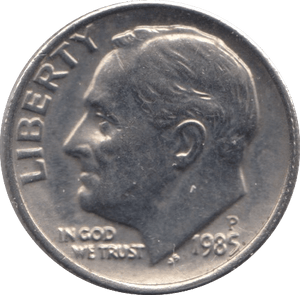 1985 ONE DIME USA PHILADELPHIA MINT - SILVER WORLD COINS - Cambridgeshire Coins