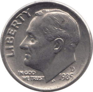 1985 ONE DIME USA - SILVER WORLD COINS - Cambridgeshire Coins