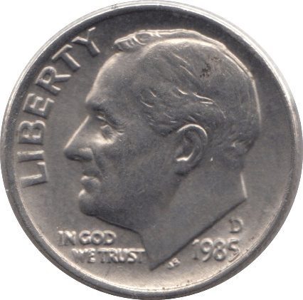 1985 ONE DIME USA - SILVER WORLD COINS - Cambridgeshire Coins