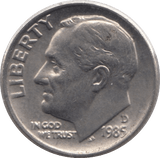 1985 ONE DIME USA - SILVER WORLD COINS - Cambridgeshire Coins