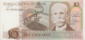 1986 10 CRUZADOS BANKNOTE BRAZIL REF 589 - World Banknotes - Cambridgeshire Coins