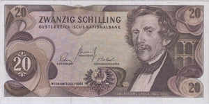 1986 20 SCHILLING AUSTRIAN BANKNOTE REF 1463 - World Banknotes - Cambridgeshire Coins