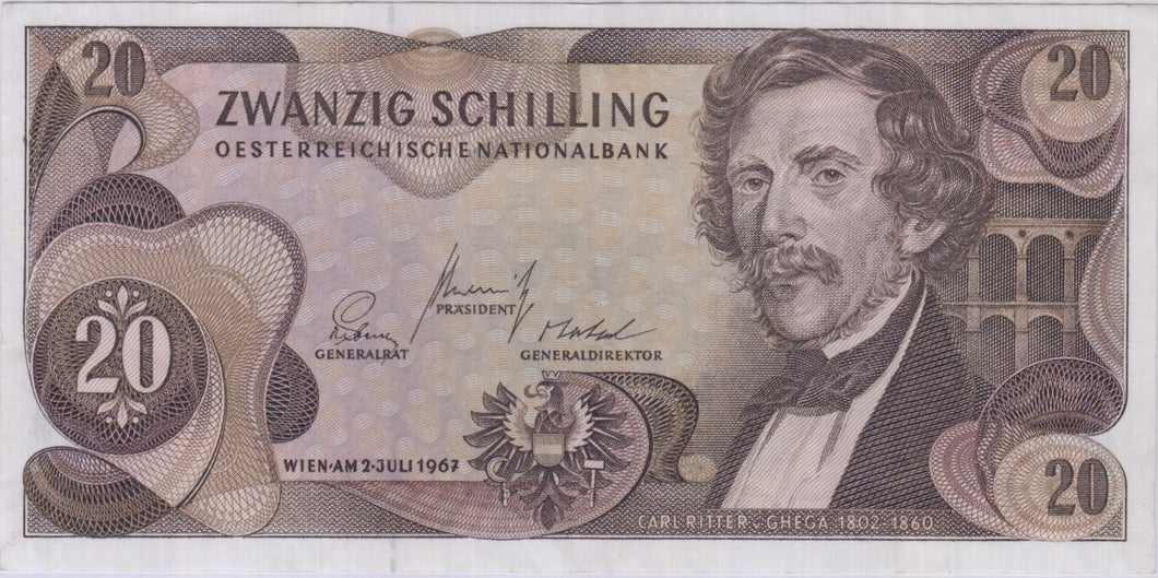 1986 20 SCHILLING AUSTRIAN BANKNOTE REF 1463 - World Banknotes - Cambridgeshire Coins