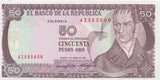 1986 50 PESOS BANKNOTE COLOMBIA REF 693 - World Banknotes - Cambridgeshire Coins
