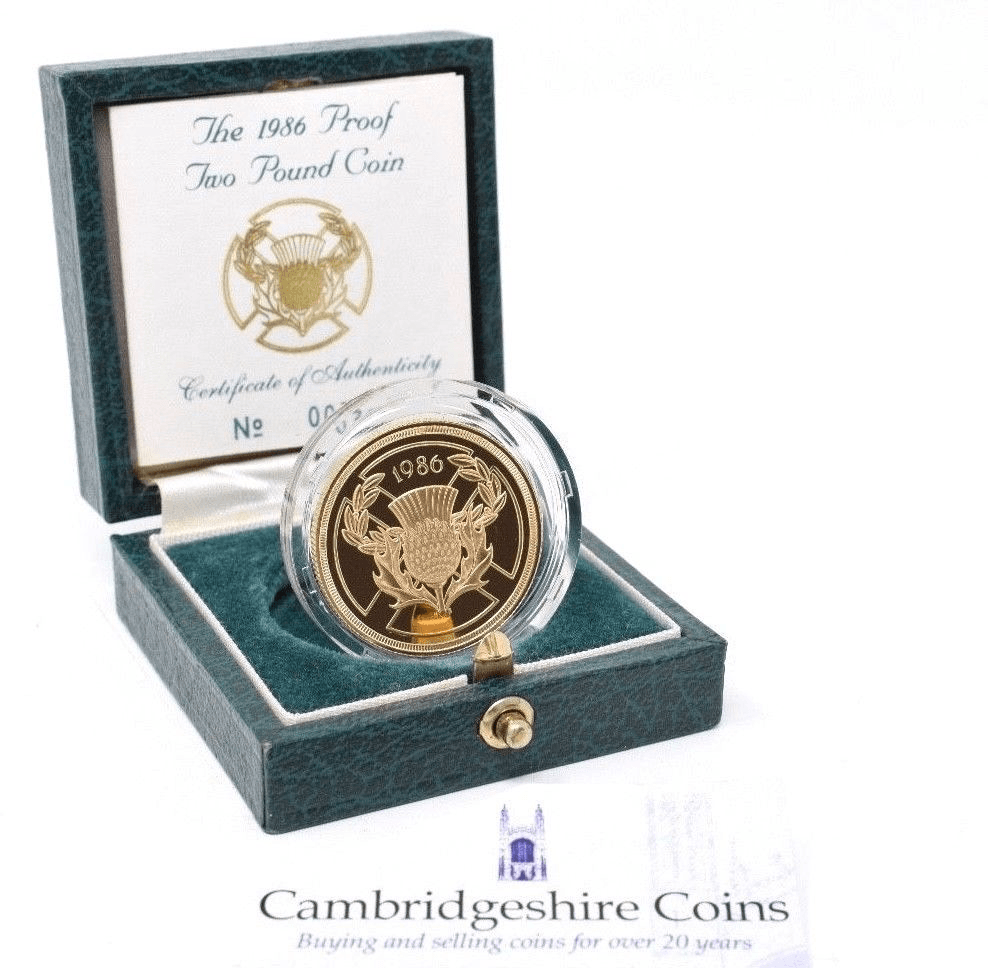 1986 Gold Proof £2 Commonwealth Games Coin Box COA Bullion Double Sovereign - Gold Proof £2 - Cambridgeshire Coins