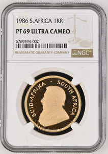 1986 GOLD PROOF KRUGERRAND NGC 69 ULTRA CAMEO - NGC CERTIFIED COINS - Cambridgeshire Coins