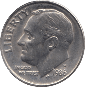 1986 ONE DIME USA PHILADELPHIA MINT - SILVER WORLD COINS - Cambridgeshire Coins