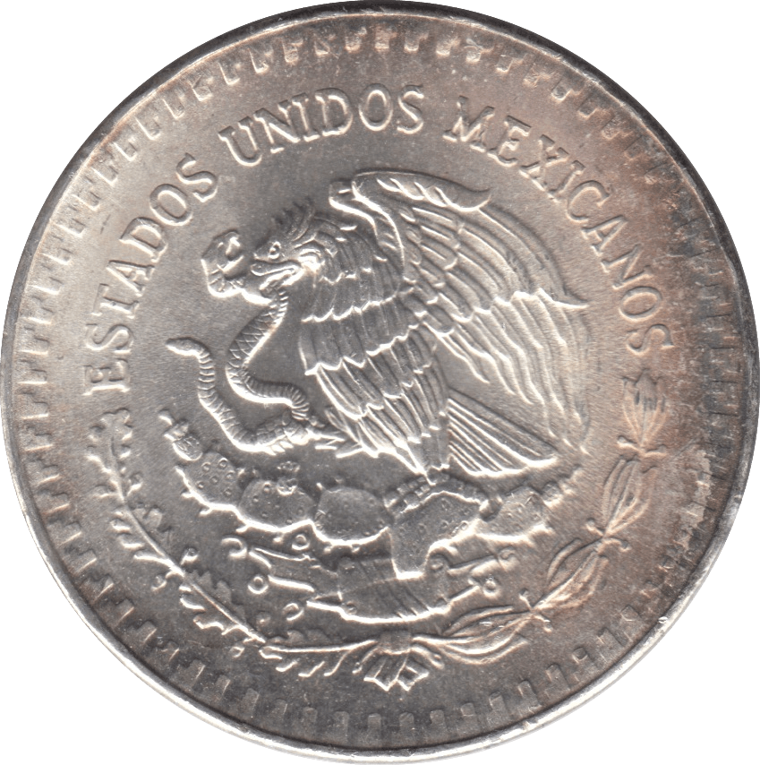1986 SILVER LIBERTAD MEXICO ( TONED ) - SILVER WORLD COINS - Cambridgeshire Coins
