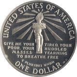 1986 SILVER PROOF DOLLAR ELLIS ISLAND USA - SILVER WORLD COINS - Cambridgeshire Coins