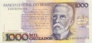1987 1000 CRUZADOS BANKNOTE BRAZIL REF 588 - World Banknotes - Cambridgeshire Coins