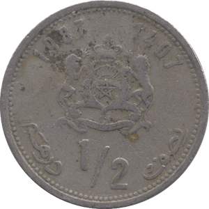 1987 1/2 DIRHAM HASSAN II MOROCCO - WORLD COINS - Cambridgeshire Coins