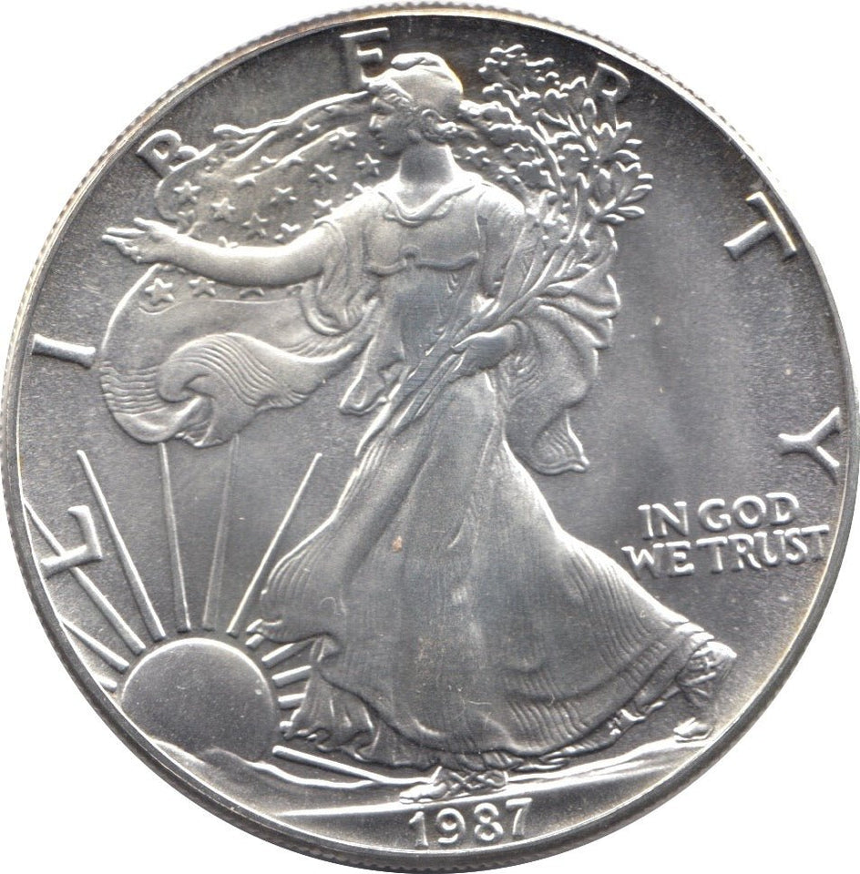 1987 AMERICAN EAGLE SILVER DOLLAR USA - SILVER WORLD COINS - Cambridgeshire Coins