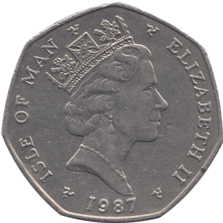 1987 CHRISTMAS 50P THORNEYCROFT BUS ISLE OF MAN - 50P CHRISTMAS - Cambridgeshire Coins