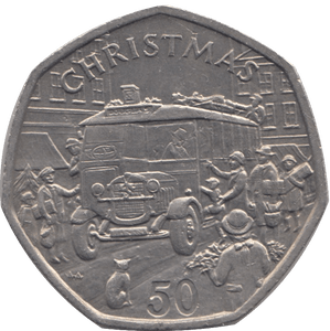 1987 CHRISTMAS 50P THORNEYCROFT BUS ISLE OF MAN - 50P CHRISTMAS - Cambridgeshire Coins