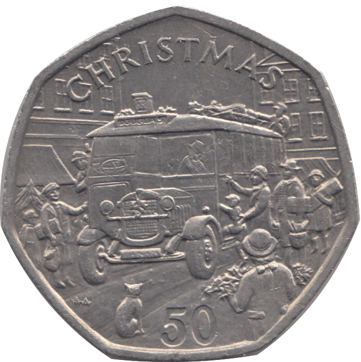 1987 CHRISTMAS 50P THORNEYCROFT BUS ISLE OF MAN - 50P CHRISTMAS - Cambridgeshire Coins