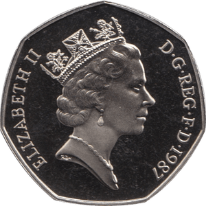 1987 FIFTY PENCE PROOF 50P COIN BRITANNIA - 50p Proof - Cambridgeshire Coins
