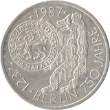 1987 GERMANY 250TH ANNIVERSARY OF BERLIN SILVER 10 MARKS - SILVER WORLD COINS - Cambridgeshire Coins