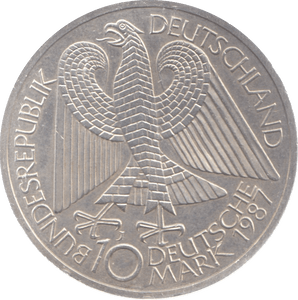 1987 GERMANY SILVER 10 MARKS - SILVER WORLD COINS - Cambridgeshire Coins