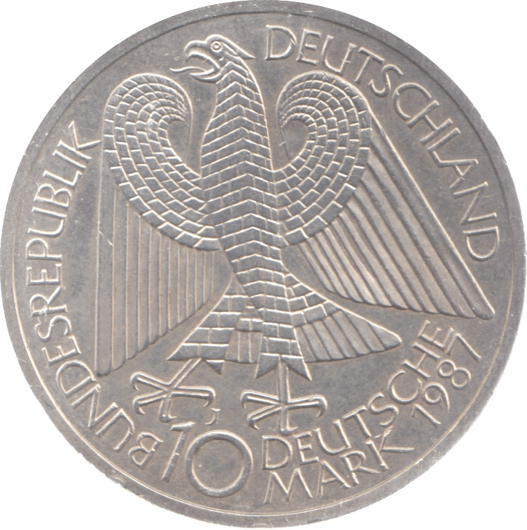 1987 GERMANY SILVER 10 MARKS - SILVER WORLD COINS - Cambridgeshire Coins