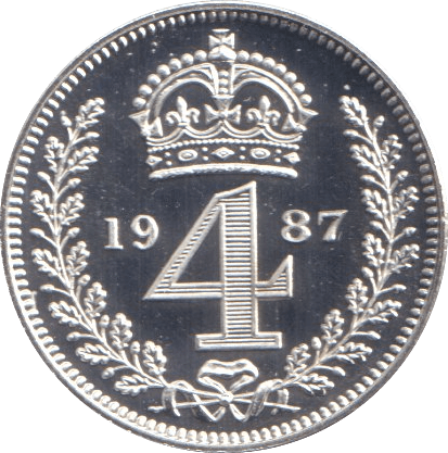 1987 MAUNDY FOURPENCE ( BU ) - Maundy Coins - Cambridgeshire Coins
