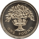1987 ONE POUND £1 ENGLISH OAK BRILLIANT UNCIRCULATED BU - £1 BU - Cambridgeshire Coins