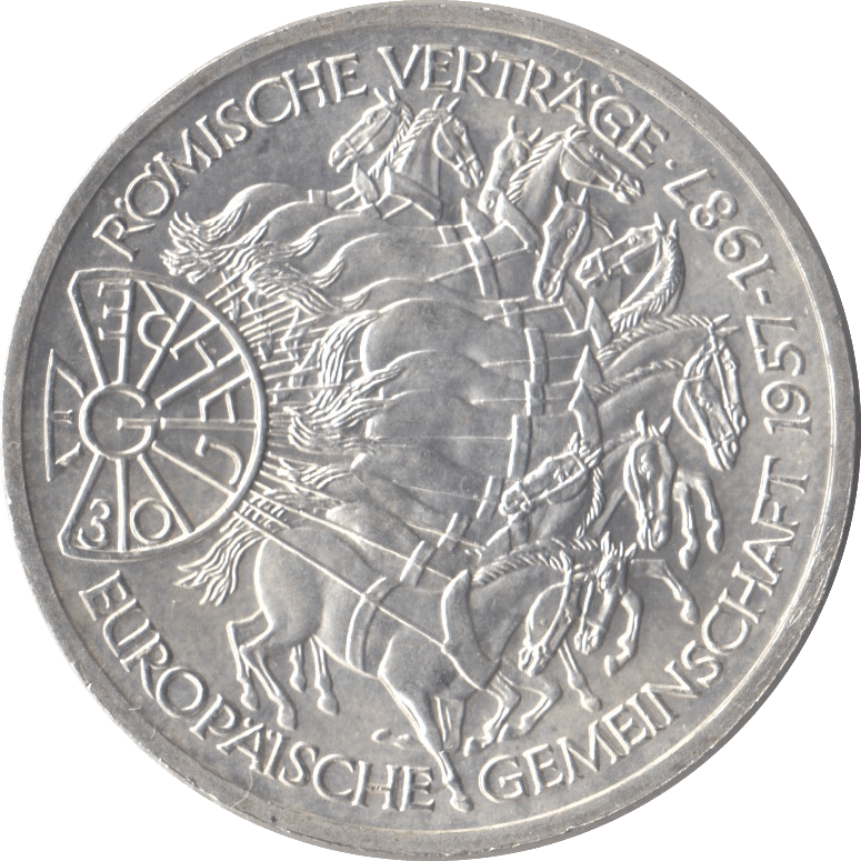 1987 ROMAN TREATY GERMANY SILVER 10 MARKS - SILVER WORLD COINS - Cambridgeshire Coins