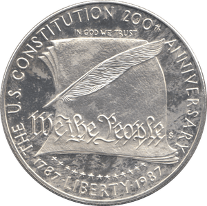 1987 USA SILVER DOLLAR US CONSTITUTION 200TH ANNIVERSARY - SILVER WORLD COINS - Cambridgeshire Coins